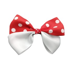 Pack Of 2 Red & White Polka Dot Satin Ribbon Handmade Hair Bow Accessory