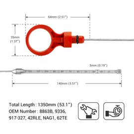 EWK Automatic Transmission Dipstick for Chrysler Jeep Dodge, Check Auto Trans Fluid Oil Level for 8863B, 9336, 42RLE, NAG1, 62TE 2.7 3.5 3.6 3.7 5.7 6.1 6.4