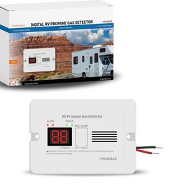 PANGAEA Digital RV Propane Gas Detector with 85dB Loud Alarm, DC 12V, for Trailer, Motorhome, Motorcoach (Surface Mount - White)