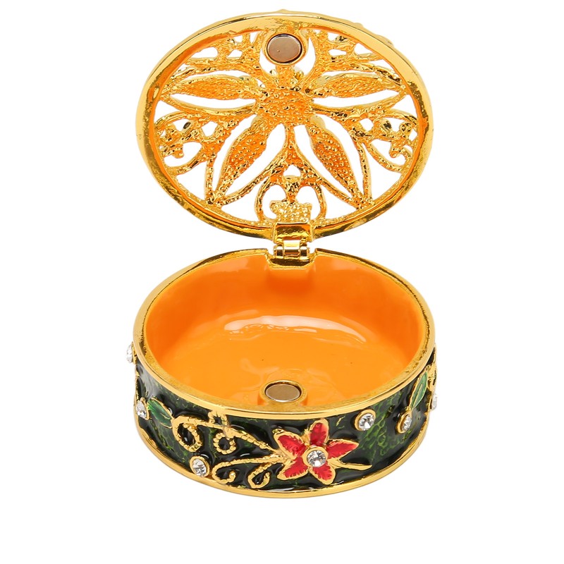 Metal Jewelry Box Innovative Exquisite Hand Painted Hinged Jewelry Organizer