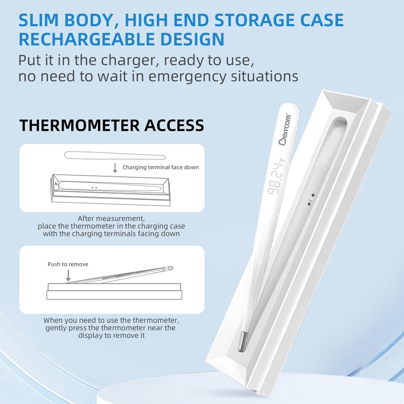 Berrcom Rechargeable Digital Thermometer for Adults & Kids, Medical-Grade Accurate