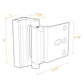 HardwareX Supply Door Reinforcement Lock, Privacy Door Latch Harden Construction 3" Stop, Satin Nickel