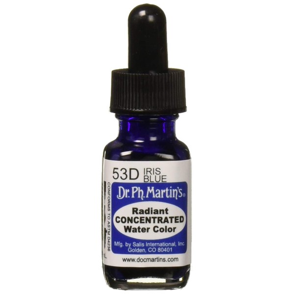 Dr. Ph. Martin's Radiant Concentrated Water Color, 0.5 oz, Iris Blue (53D)