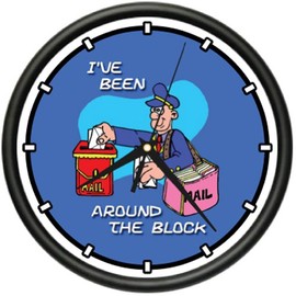 SignMission Beagle Mailman Wall Clock Postal Worker Mail Carrier Gift