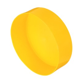 sourcing map 2pcs Rubber End Caps 95mm(3.7 inch) ID Vinyl Round Tube Bolt Cap Cover Screw Thread Protectors Yellow