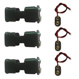 LampVPath 3 Pcs 2 x 1.5V (3V) AA Battery Holder Leads with 3 Pcs 9V I Type Snap Connector Plastic Housing Two Layers Battery Case