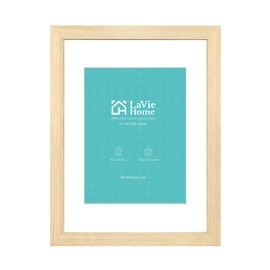 LaVie Home 11x14 Picture Frame Beige Oak Wood Poster Frame, Display Pictures 8x10 with Mat or 11x14 Without Mat, Stable Frame and Polished Plexiglass, Horizontal and Vertical Format of The Walls
