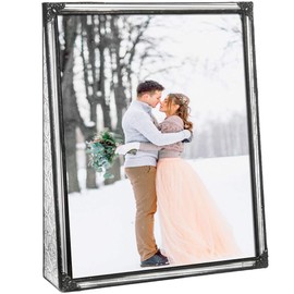 8x10 Picture Frame Clear Glass Wedding Photo Frame Family Anniversary Baby Keepsake Gift Vintage Home Décor J Devlin Pic 360-81V (8x10 Vertical)