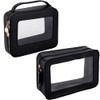 Beebeecraft 2Pcs 2 Styles Popvibe Clear Makeup Bag Rectangle Black