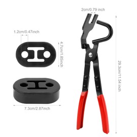 Exhaust Hangar Pliers & 4pcs 2 Hole Rubber Exhaust Hangers, Universal Muffler Hanger Pliers Compatible with Car and Truck Exhaust Systems