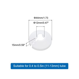 uxcell 5PCS Pipe Cover Decor 0.5in /12mm Flange Pipe Cover Decor PP Plastic Plumbing Cover Plates Escutcheon Water Drain Pipe Line Wall Flange Pipe Decorative Cover, White