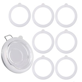 7 Pack Rubber Seals for Glass Jars, Airtight Silicone Jar Gaskets, Leakproof Rubber Gasket for Canning Mason Jars - 3.75 Inches Diameter, Fits Most Sizes (White)