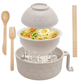 Lshfwn 33oz Ramen Cooker Microwave,Ramen Bowl Set with Chopsticks,Noodle Bowls Ramen Bowl Microwavable,College Dorm Room Essentials for Girls Boys