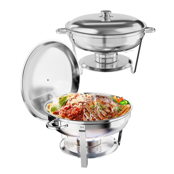 Chafing Dish for Buffet, 5QT Round Chafing Dishes Buffet Set