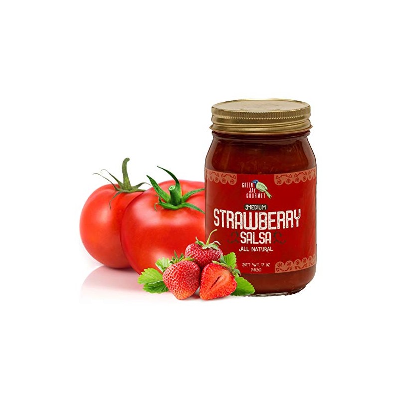 Green Jay Gourmet Strawberry Salsa - Strawberry-Flavored Fruit Salsa -