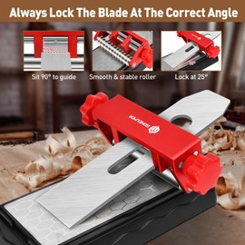 Chisel Sharpening Jig with Diamond Sharpening Stone 400# 1000# Grit, Wood Honing Guide for Chisels and Planes Width 0.1" to 2.8" with Sharpening Angle Fixture, Angle Gauge from 10° to 45°