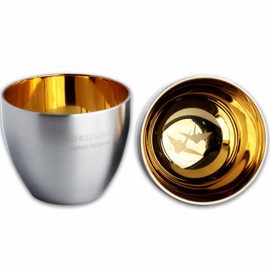 Nagao Tsubame-Sanjo Pair Drinking Cup Set, Origami Gold, Diameter 6 × Height 5 cm (2.4 × 2 inches), 18-8 Stainless Steel Double Structure, Made in Japan