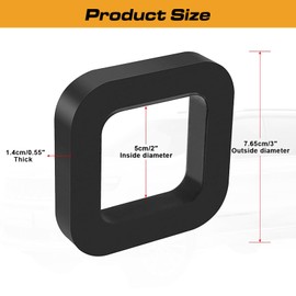 cueclue Pack-3 Receiver Silencer Pad, 1.96" x 3" x 0.5" Noise Reduction Hook Rubber Cushion Reduces Rattling for 2" Trailer Hitch (Black)