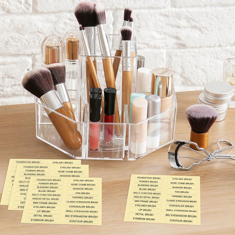 HVSWLY 210 PCS Makeup Brush Label Stickers,Waterproof Brush Name Labels,Self-adhesive