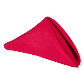WedDecor Polyester Red Table Napkin for Wedding, Banquet, Party, Home, Hotel, Dining, Christmas, Hemmed Edges, Lightweight Machine Washable, Pack of 6-20 Inch