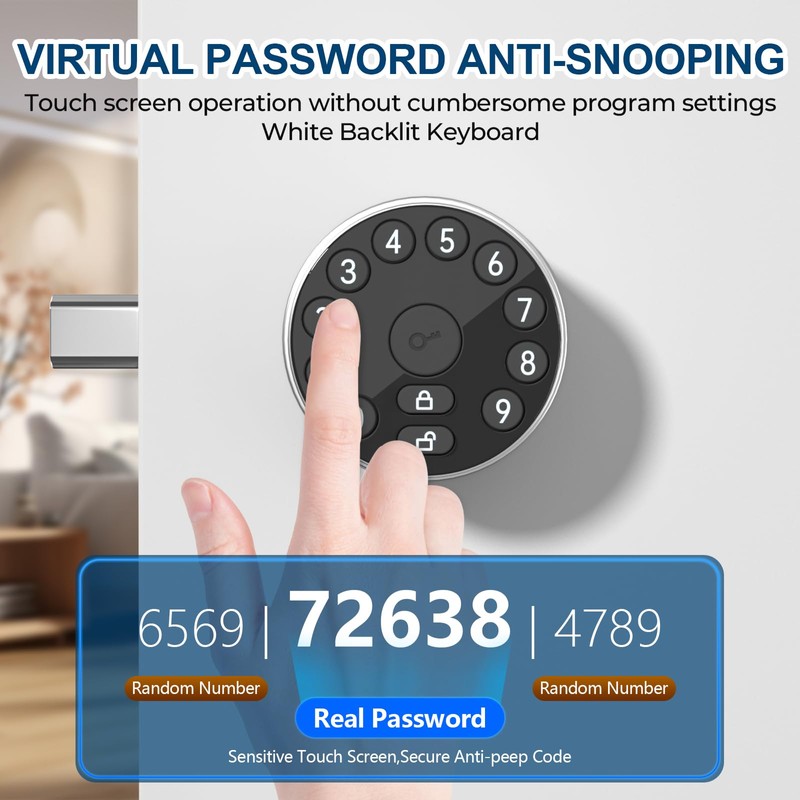 FITNATE Keypad Door Knob Lock, Electronic Door Knob with Keypad