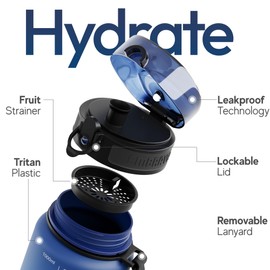 Embrava 32oz Sports Water Bottle - BPA & BPS Free - Fast-Flow Flip Top Lid - Leak Proof, Durable Tritan Plastic - 1 Liter, Spill Proof - For Gym, Fitness, Hiking, Workout & Travel