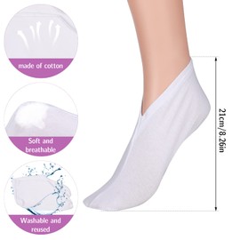Dacitiery 3 Pairs Moisturizing Socks Overnight, Thin Foot Spa Socks Cotton Moisture Enhancing Socks Cosmetic Moisturizing Socks for Dry Cracked Feet