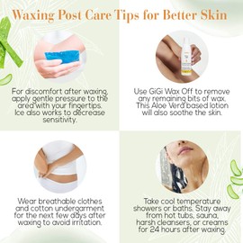 GiGi Wax Off Hair Wax Remover Gel Post Waxing Care with Aloe Vera - Skin Soothing Hair Removal After Wax Care, 8 oz