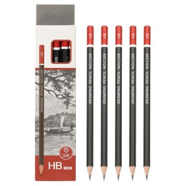 PATIKIL HB Drawing Pencils for Sketching, 12PCS Sketch Pencils for Drawing Art Pencils Graphite Wood Pre-sharpened for Drawing Sketching Artists, HB Pencils Black Red Rod