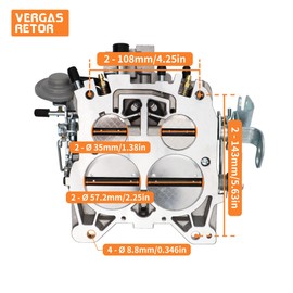 VergasRetor 4 Barrel Carburetor for 1901R Rochester Quadrajet 4MV Chevy 4-BBL for Chevy 327-454 1966-1973 Summit Jegs Divorced Choke 1901-GG Replace Corvettes 1975-79 750 CFM Vacuum Secondary Durable