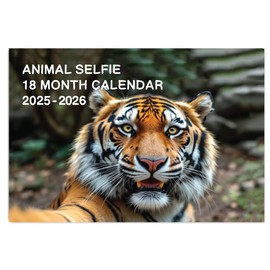 A4 Animal Selfies Calendar 2025 18 Month to View Wall 2025 Calendar UK Jul 2025 to 2026 Dec Perfect for Home, Office, School, Holidays and Planning Papa Prints