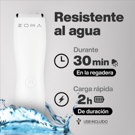 ZOMA | Rasuradoras para Hombre - Blanca | Maquina para Cortar Cabello, Corporal y Zonas Íntimas | Rasuradora Electrica Hombre | Afeitadora electrica Hombre con Cuchillas de Cerámica Anti Corte