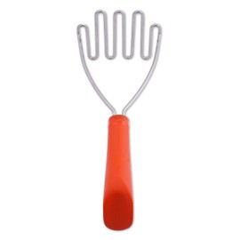 Generic Large Potato Masher - Stainless Steel Wire Kitchen Tool for Mashing Vegetable, Food, Bean, Avocado - Dishwasher Safe, 16 x 9 cm - Orange