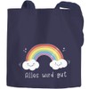 Moonworks® Jute Bag Rainbow Everything Will Be Good Courage Gift