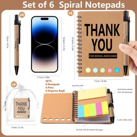 Dhjkko 6/12Sets Employee Appreciation Gifts Bulk,Staff Appreciation GiftsThank You Gifts Perfect for Teachers Nurses Coworkers Graduation Gifts with Sticky Note Notepad and Ballpoint Pen