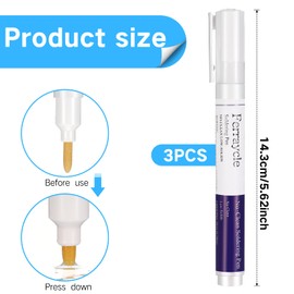 No Clean Soldering Pen and Solder Remover Wick, 0.1 Inch Wide and 59 Inch Long, Solder Braid Wick Liquid Flux for Electronics Welding Repair Tabbing Wire Maintenance