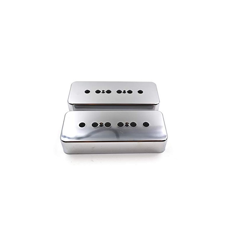 Chrome P90 Humbucker Pickup Covers for Electric Guitars Set of