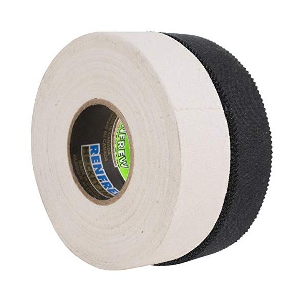 Renfrew Scapa Cloth Hockey Tape 2-Pack, Black & White, 1" x 25m