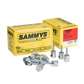Everflow Sammys 8020957-50 SWG 10 3/8 Inch Screw Sidewinder Designed for Wood, Rod Hanger, Installs Horizontally, Easy Adjustment, Zinc Plated Corrosion Resistance, 1/4 x 1 Inch Screw Length (Pack 50)