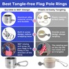 Yarkor Flag Pole Clip, Aluminum Alloy Flag Pole Rings, 360