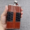 iSavage 4oz Leather Wrapped Hip Flask-YM156