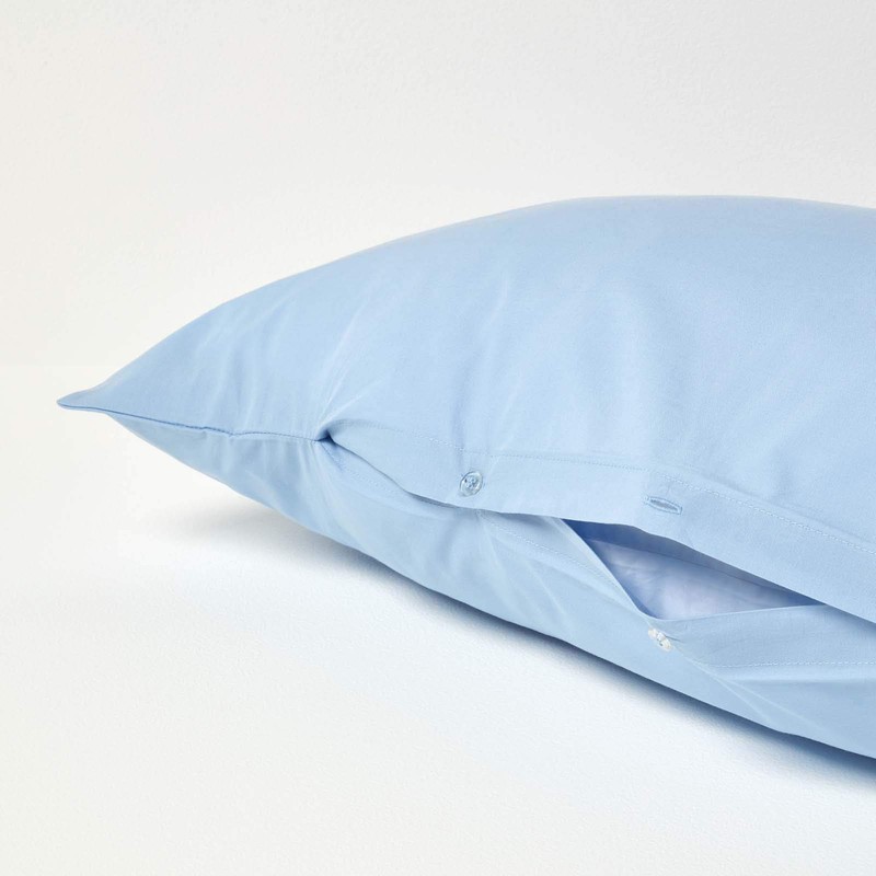 HOMESCAPES Light Blue Pure Egyptian Cotton V-Shape Pillowcase 200 TC