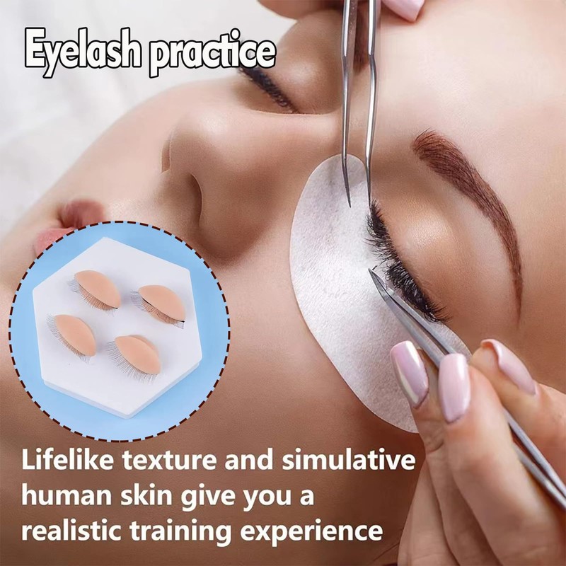 RUINIPOT 6 Pairs Replacement Eyelids for Mannequin Head Removable Realistic