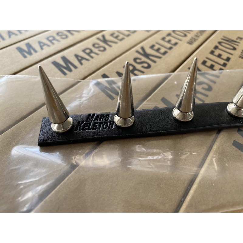 Marskeleton Punk Adhesive PU Leather Strip with Metal Bullet Cone