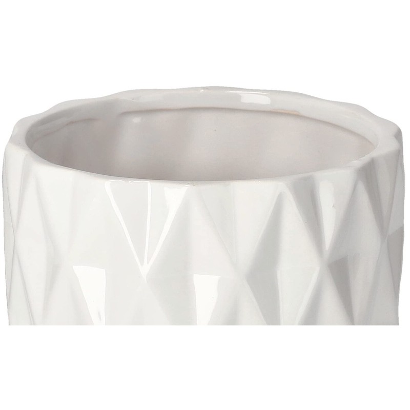 KOTARBAU® Ceramic Flower Pot Diameter 120 mm Planter Glazed White