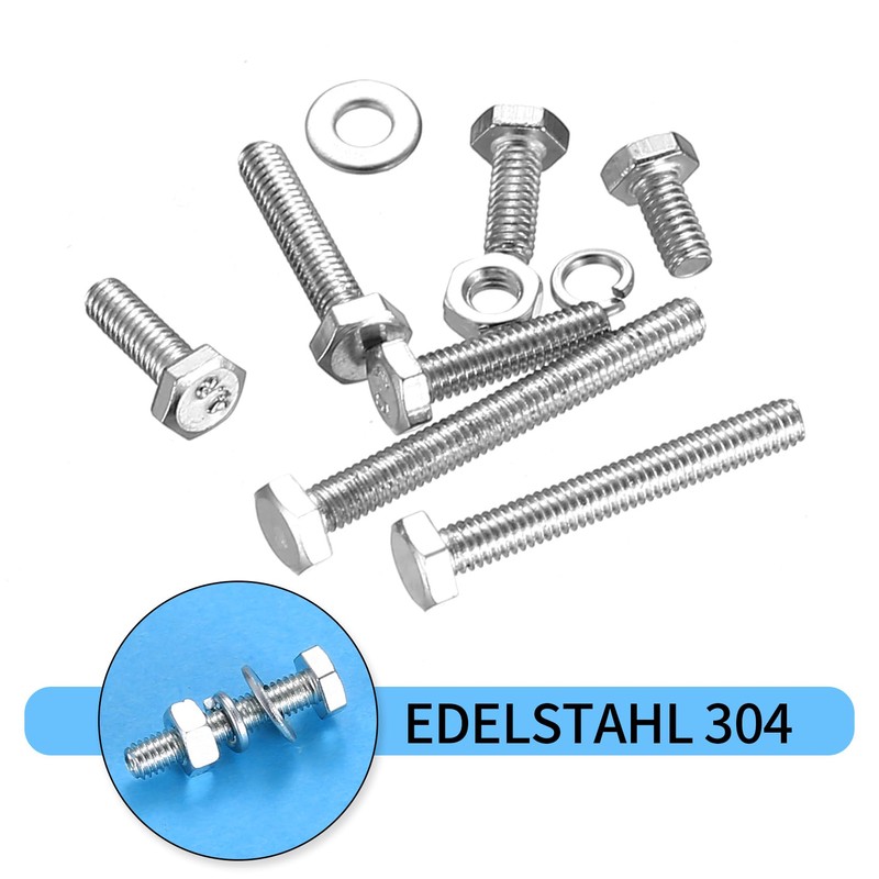 Pack of 505 M5 Screws Set, Hexagonal Screws and Nuts