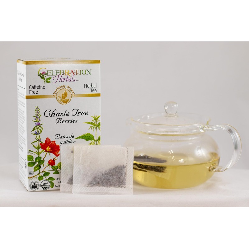 Celebration Herbals Organic Chaste Tree Berries Tea, 24 Bags