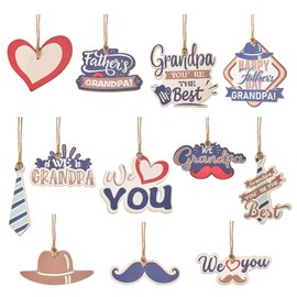 Father's Day Ornaments for Tree Papa Grandpa Signs for Home Decor Fathers Day Hanging Ceiling Decorations Grandpa Plaque Grandfather Wall Art Decorative Signage for Grandpa Father Day Party Supplies