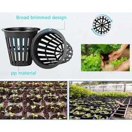 IPXEAD 100PCS 2 Inch Garden Slotted Mesh Net Cups, Round Heavy Duty Net Cups Pots for, Hydroponics Slotted Mesh…