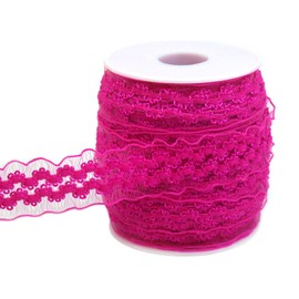 JESEP YONG - Cinta elástica de encaje con volantes de 20 yardas para coser 1 pulgada de doble onda de organza de encaje elástico para manualidades, ropa y ropa para bricolaje, diadema, ropa, costura,